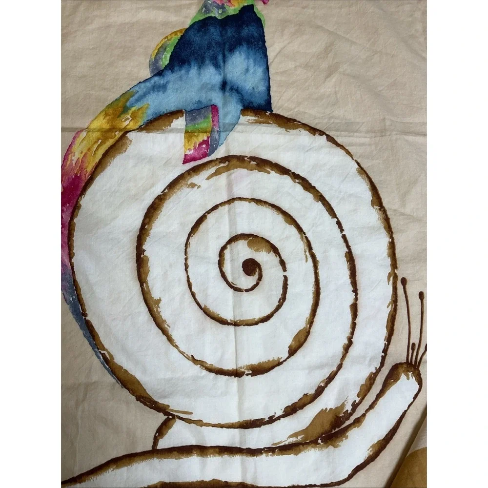 Vintage Charles Jourdan Paris 100% Cotton Watercolor Scarf Italy Hand Rolled